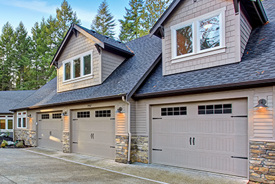 Double Garage Doors on Craftsman Home