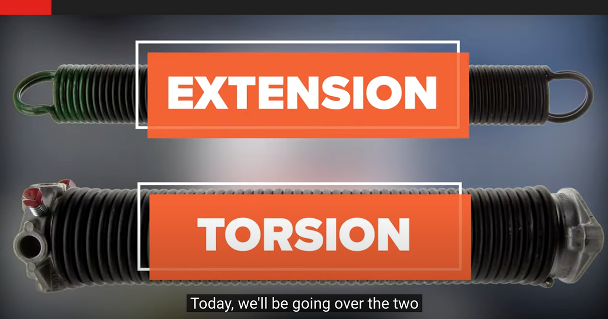 The difference between Torsion and Extension springs.
