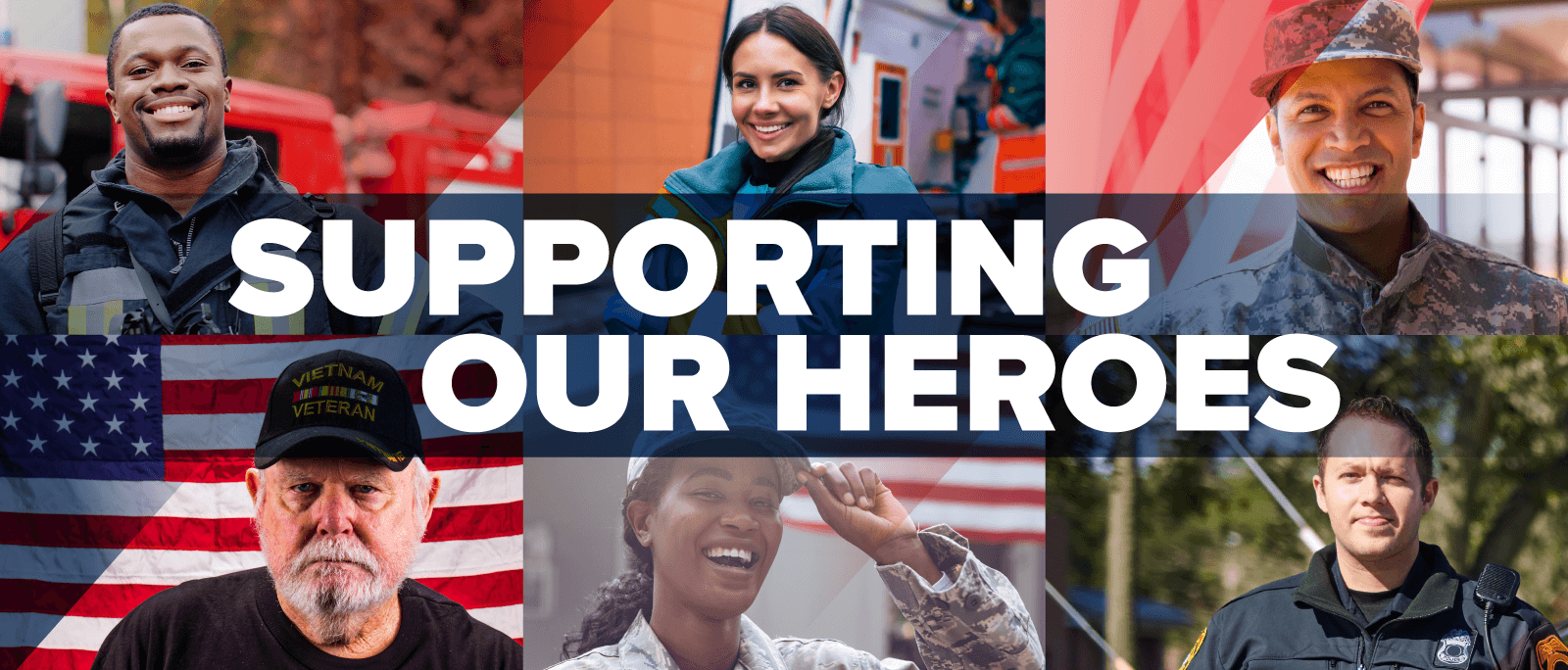 Supporting Our Heroes, fireman, paramedic, marine, veteran, army soldier, and police man