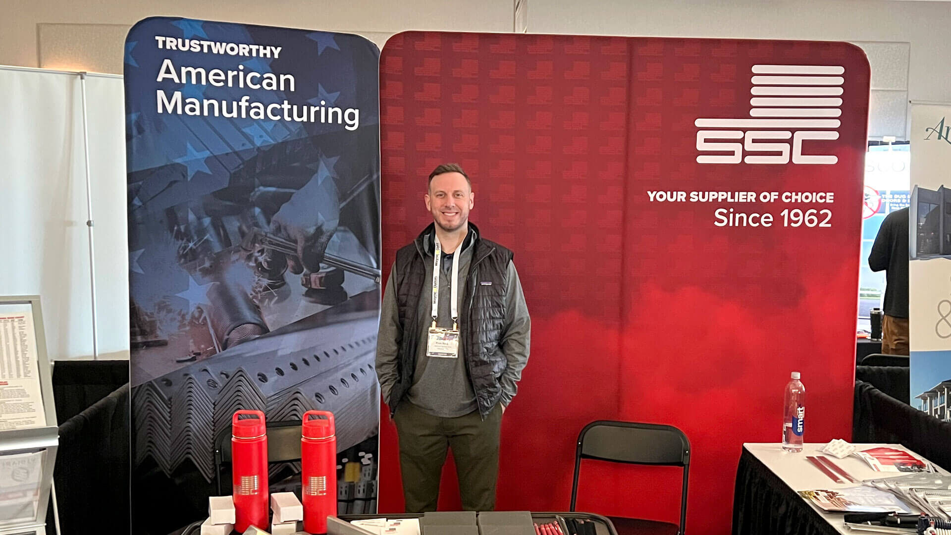 SSC Event Booth with SSC springs, products, brochures and sales representative