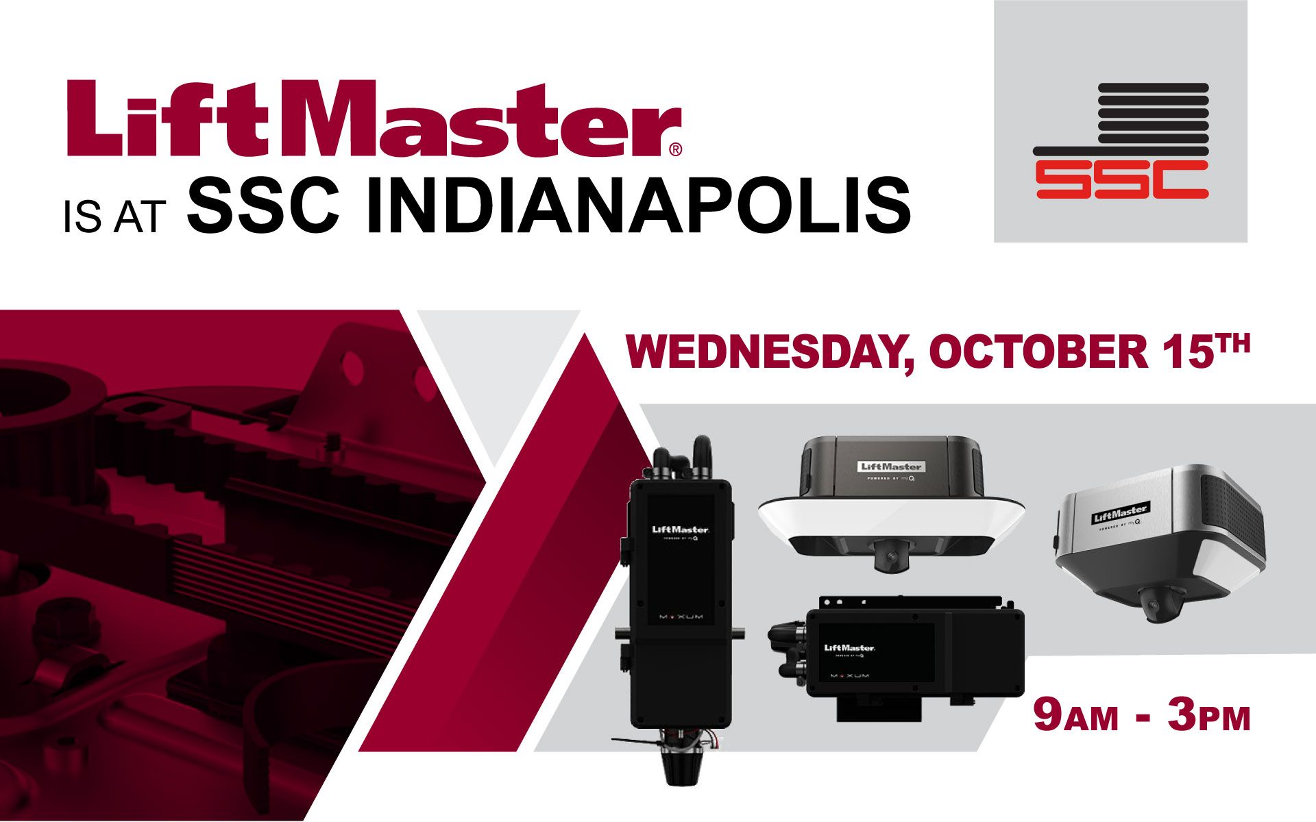 LiftMaster Tabletop event on October 15th from 9am to 3pm